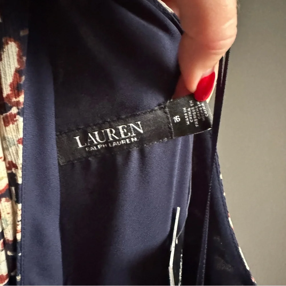 NWT Lauren Ralph Lauren Floral Ruffle-Trim Georgette Halter Gown Maxi Dress - Picture 9 of 9